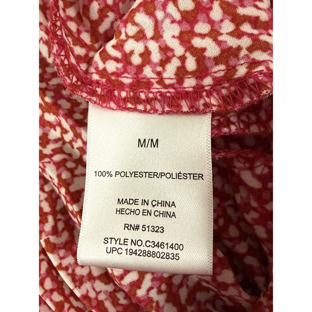 Vince Camuto Midi Pleated Skirt Floral Feminine Flowy Career Pull On Berry Sz M - Picture 8 of 8